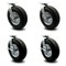 Service Caster 12 Inch Black Pneumatic Wheel Caster Swivel with Swivel Locks 2 with Brake, 4PK SCC-100S3506-PNB-BSL-2-SLB-2 - alternate 1